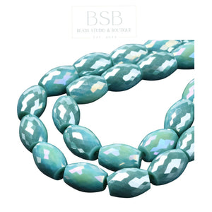 Oval Glass Beads Spacer (3pcs)