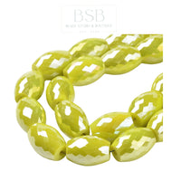 Oval Glass Beads Spacer (3pcs)
