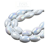 Oval Glass Beads Spacer (3pcs)
