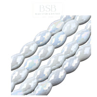 Oval Glass Beads Spacer (3pcs)
