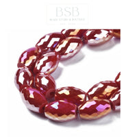 Oval Glass Beads Spacer (3pcs)
