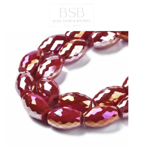 Oval Glass Beads Spacer (3pcs)