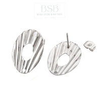 Stainless Oval Stud Earring
