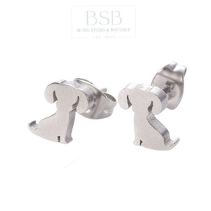 Stainless Steel Dog Stud Earring