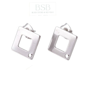 Stainless Steel Rhombus Stud Earring