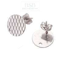 Stainless Flat Round Stud Earring