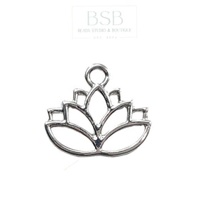 Lotus Flower Silver Plated Pendant (3pcs)