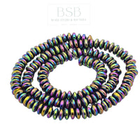 6mm Abacus Hematite Beads Strand
