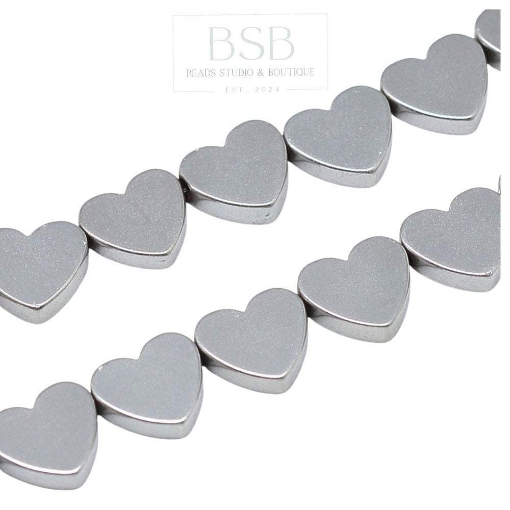 Heart Hematite Beads Spacer (6pcs)