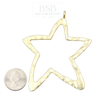 Star Shape Gold Plated Pendant, Real 14K Gold Plated
