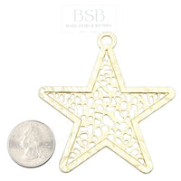 Star Gold Plated Pendant, Real 14K Gold Plated
