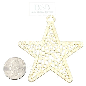 Star Gold Plated Pendant, Real 14K Gold Plated