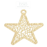 Star Gold Plated Pendant, Real 14K Gold Plated
