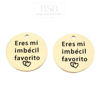 Stainless Steel Flat Round Message Pendant
