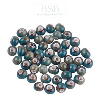 Handmade Porcelain Round Spacer Beads (10pcs)
