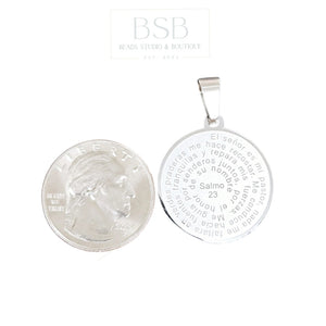 Stainless Steel Salmo 23 Medal Pendant