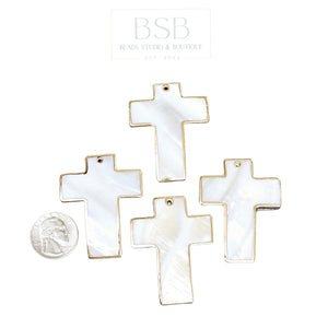 Cross Freshwater Shell Pendant