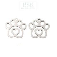 Stainless Steel Dog Paw Pendant
