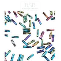 12mm Glass Twisted Bugle Beads
