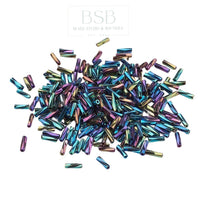 12mm Glass Twisted Bugle Beads
