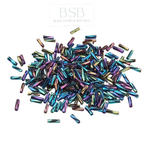 12mm Glass Twisted Bugle Beads