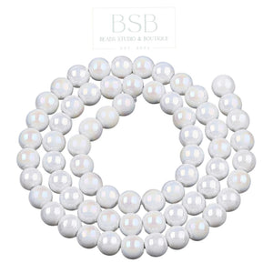 6mm Electroplate Glass Beads Strand