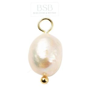 Freshwater Pearl with Brass Wire Pendant, 18K Gold Plated