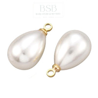 Imitation Pearl with Brass Wire Pendant, 18K Gold Plated