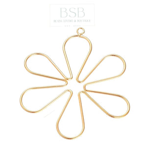 Flower Gold Plated Pendant, Real 18K