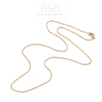 Brass 1.2mm Ball Gold Plated 18K Chain Necklace
