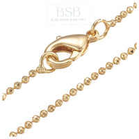 Brass 1.2mm Ball Gold Plated 18K Chain Necklace
