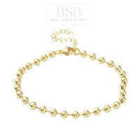 Brass 4mm Ball Gold Plated 18K Bracelet Making
