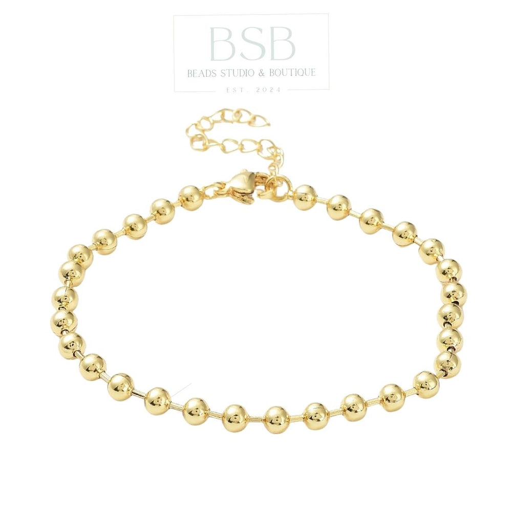 Brass 4mm Ball Gold Plated 18K Bracelet Making