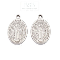 Stainless Steel Saint Benedict Medal Pendant
