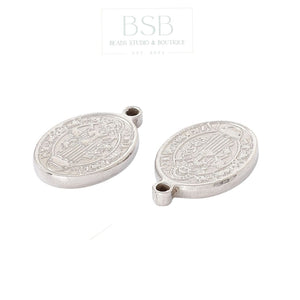 Stainless Steel Saint Benedict Medal Pendant