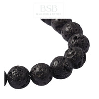 8mm Natural Lava Beads Strands