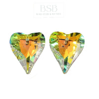 Faceted Heart Glass Pendant
