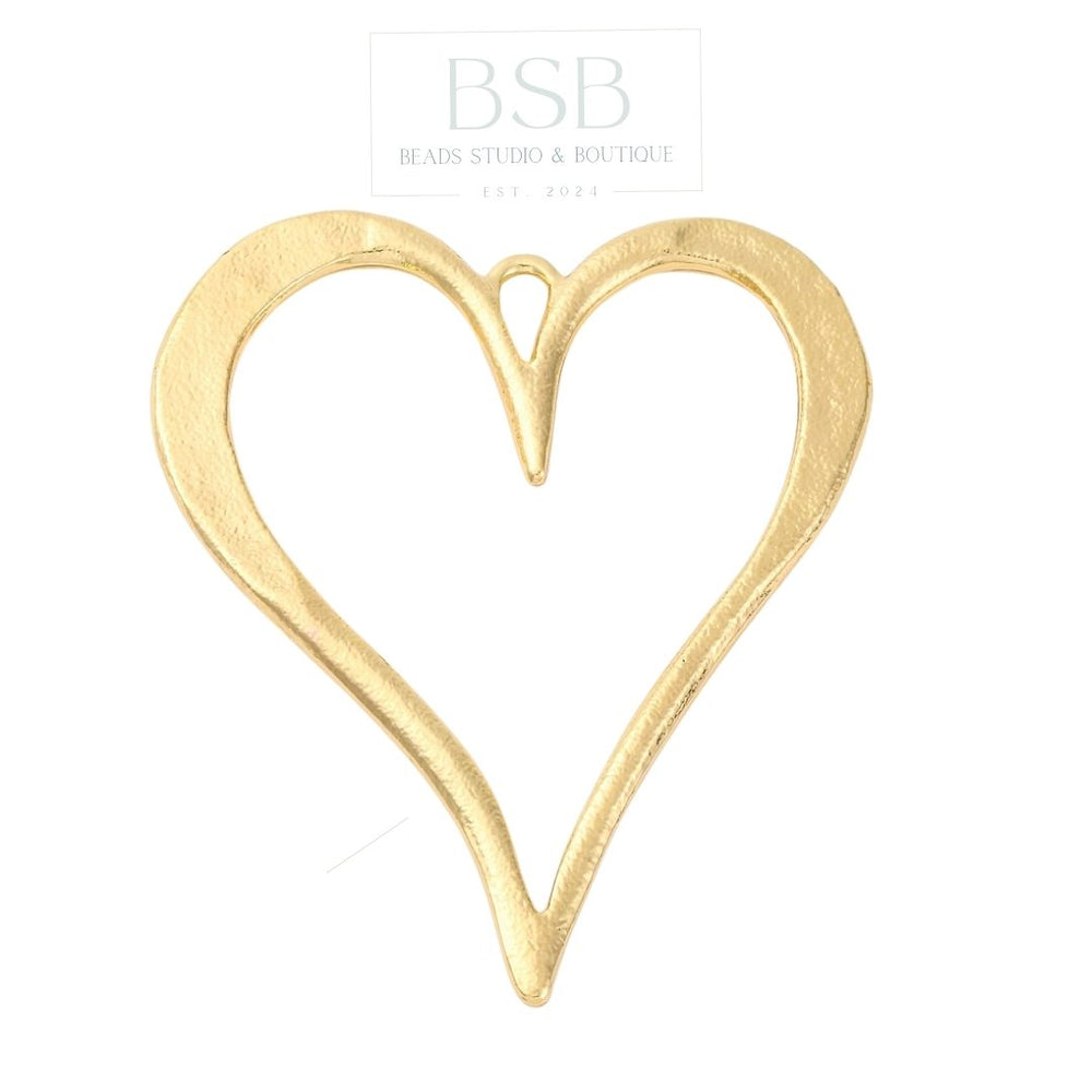 Big Heart Shape Pendant Gold Plated