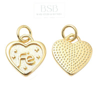 Brass Fe Heart Medal, Gold Plated 18K
