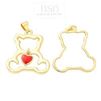 Shell Bear Gold Plated Pendant, 18K
