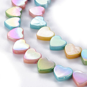10mm Heart Shell Beads Strand