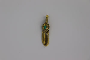 Feather With Turquoise Pendant