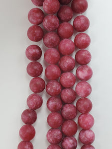 10mm Round Matte Jade Beads Strand