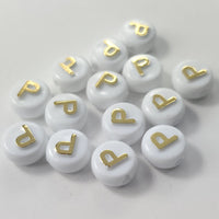 Acrylic Letter Flat Round Beads