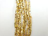 3mm Cube Faceted Gold Plated Beads Strand
