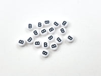 Acrylic Letter Flat Round Beads
