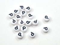 Acrylic Letter Flat Round Beads
