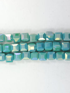 7mm Cube Normal Glass Beads Strand
