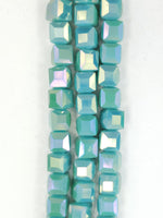 7mm Cube Normal Glass Beads Strand

