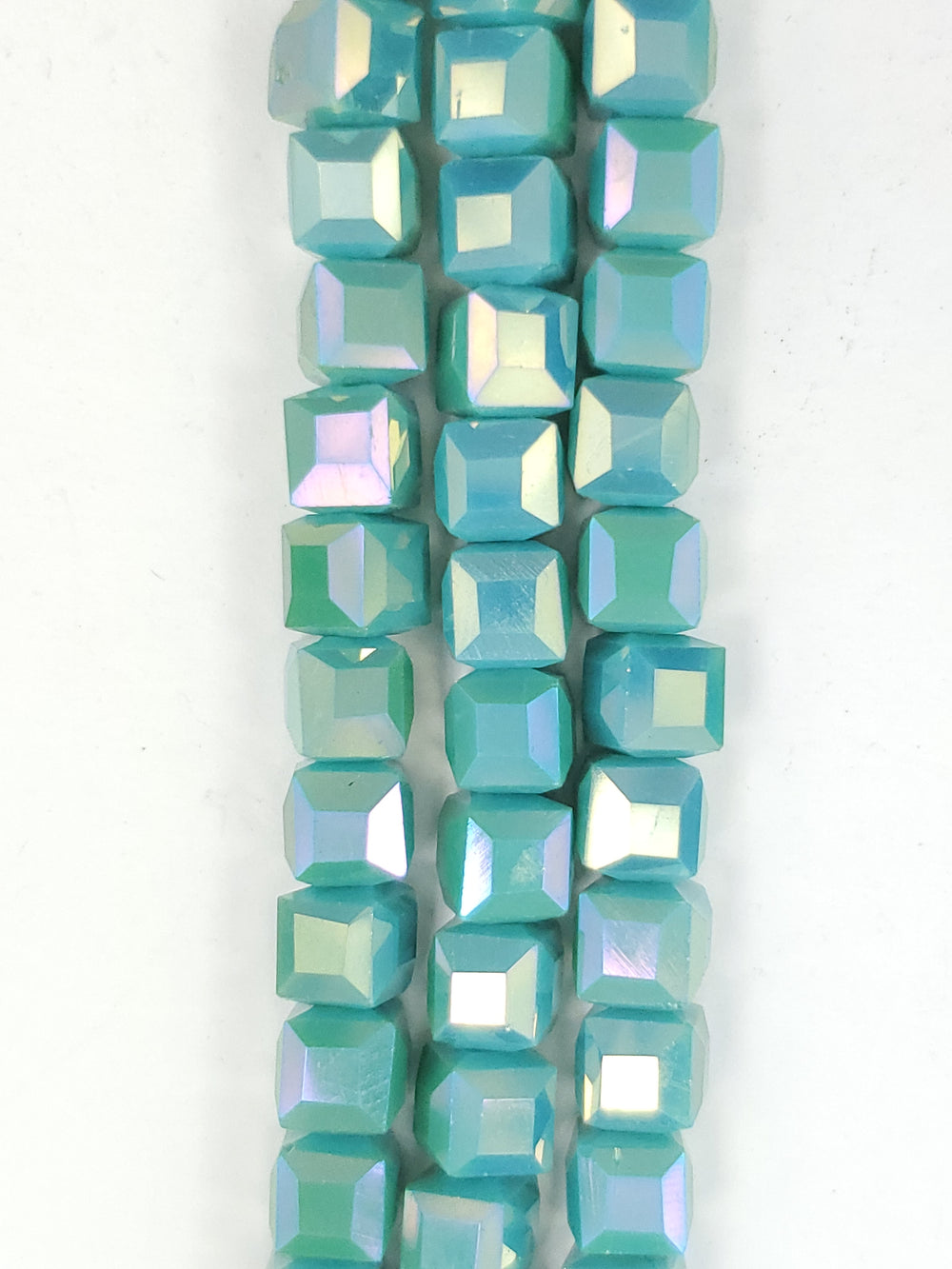 5mm Cube Glass Beads Strand